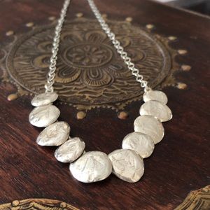 Silpada Textured Sterling Silver Disc Necklace